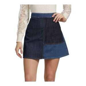 SEE BY Chloe Patchwork Denim Miniskirt Size 2 (34) NWT